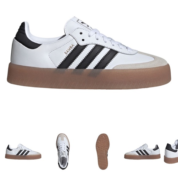 adidas Shoes - Adidas Women's Samba Sneakers - Black, White, and Tan Sambae